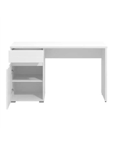 Elano White Gloss Computer Desk With Drawers, 3264