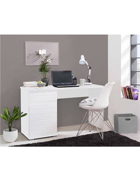 Elano White Gloss Computer Desk With Drawers, 3264 - pic 114821 | FastDaddyshop