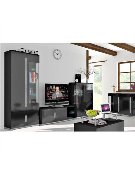 Elise Black High Gloss And Grey 1 Glass Door Display Cabinet T22, 3017 - pic 114822 | FastDaddyshop
