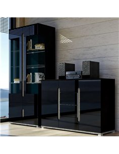Elise Black High Gloss And Grey Display Cabinet T02, 3015 2