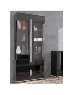 Elise Black High Gloss And Grey Display Cabinet T02, 3015