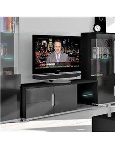 Elise Black High Gloss And Grey TV Unit T63, 3023