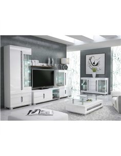 Elise White High Gloss And Grey 1 Glass Door Display Cabinet T22, 3016 2