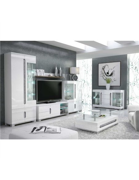 Elise White High Gloss And Grey 1 Glass Door Display Cabinet T22, 3016 - pic 114832 | FastDaddyshop