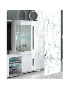 Elise White High Gloss And Grey Low Display Cabinet T12, 3024