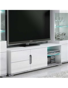 Elise White High Gloss And Grey TV Unit T63, 3022