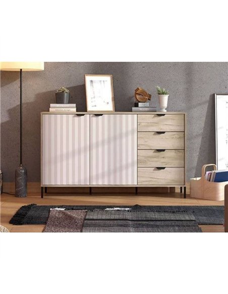 Evandria Grey Oak Effect And Cashmere Slatted Sideboard, 3445 - pic 114845 | FastDaddyshop