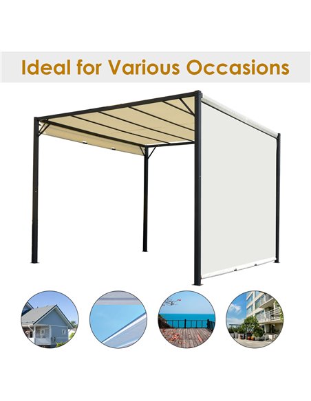 Outsunny 3 X 3 Meters Garden Metal Gazebo Party Canopy Outdoor Tent Sun Shelter Removable & Adjustable Cover Canopy Cream - pic 11485 | FastDaddyshop