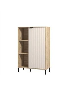 Evandria Grey Oak Effect Cashmere Slatted Short Sideboard, 3447