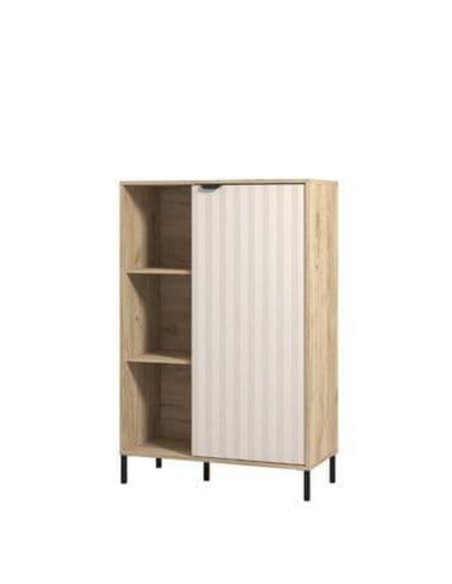 Evandria Grey Oak Effect Cashmere Slatted Short Sideboard, 3447 - pic 114850 | FastDaddyshop