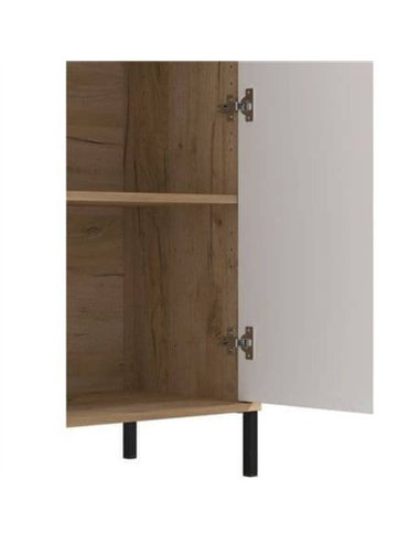 Evandria Grey Oak Effect Cashmere Slatted Short Sideboard, 3447