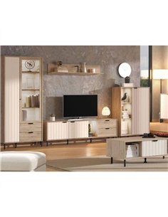 Evandria Grey Oak Effect Cashmere Slatted Short Sideboard, 3447 2