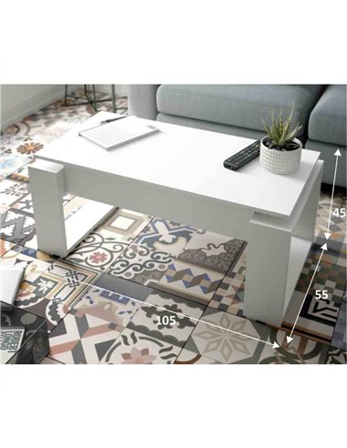 Felix White Coffee Table with Lift up Storage, 3082