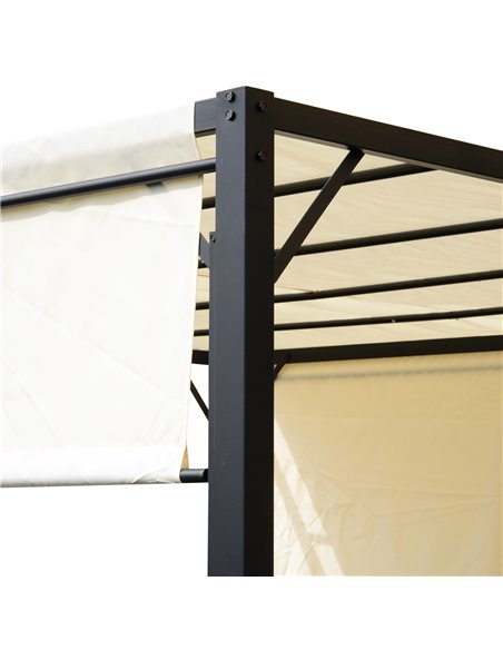 Outsunny 3 X 3 Meters Garden Metal Gazebo Party Canopy Outdoor Tent Sun Shelter Removable & Adjustable Cover Canopy Cream - pic 11486 | FastDaddyshop