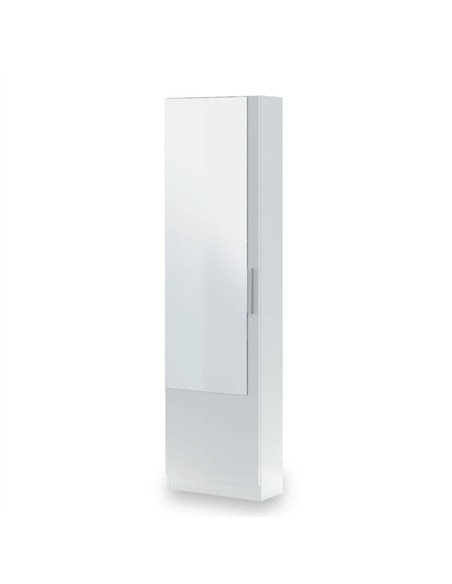 Giovanni Artic White Tall Shoe Cabinet 1 Mirrored Door 14-16 Pairs, 3228 - pic 114864 | FastDaddyshop