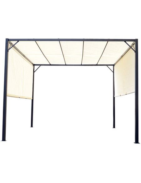 Outsunny 3 X 3 Meters Garden Metal Gazebo Party Canopy Outdoor Tent Sun Shelter Removable & Adjustable Cover Canopy Cream - pic 11487 | FastDaddyshop