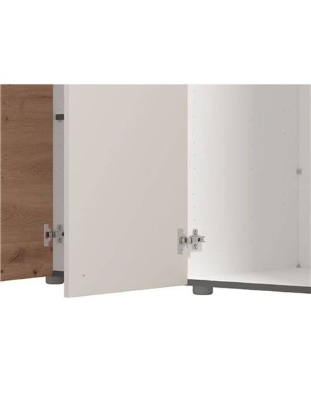 Granada Cashmere And Artisan Oak Effect Mirrored 5 Door Wardrobe, 3412 - pic 114878 | FastDaddyshop