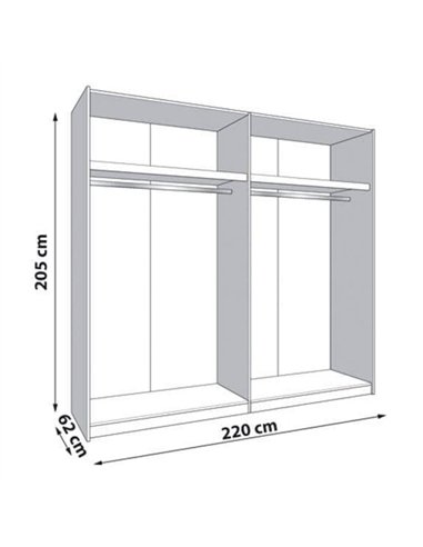 Granada Cashmere And Artisan Oak Effect Sliding Door Wardrobe 220cm, 3411