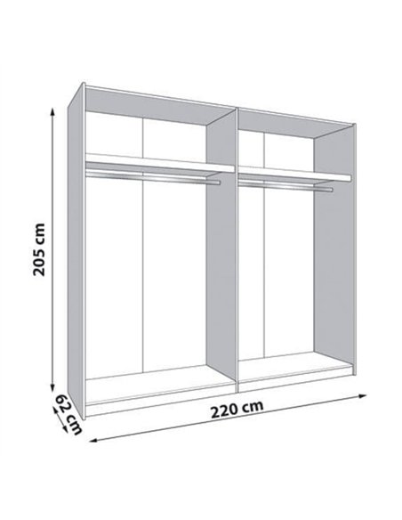 Granada Cashmere And Artisan Oak Effect Sliding Door Wardrobe 220cm, 3411 - pic 114883 | FastDaddyshop