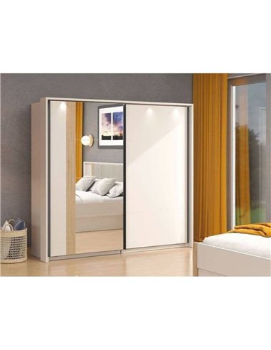 Granada Cashmere And Artisan Oak Effect Sliding Door Wardrobe 220cm, 3411
