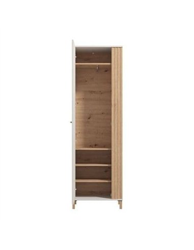 Granada Cashmere And Artisan Oak Effect Slim Narrow Wardrobe, 3454