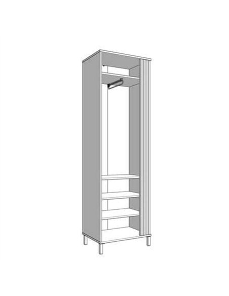 Granada Cashmere And Artisan Oak Effect Slim Narrow Wardrobe, 3454 - pic 114886 | FastDaddyshop