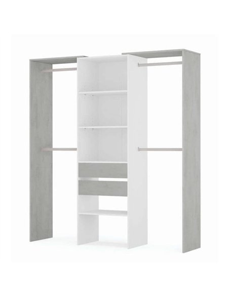 Guadalupe Large Concrete Grey and White Open Door Wardrobe, 3200 - pic 114889 | FastDaddyshop