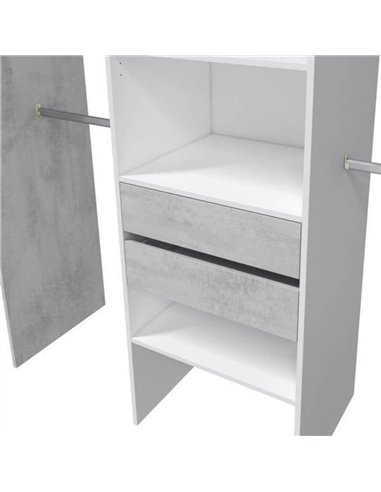 Guadalupe Large Concrete Grey and White Open Door Wardrobe, 3200