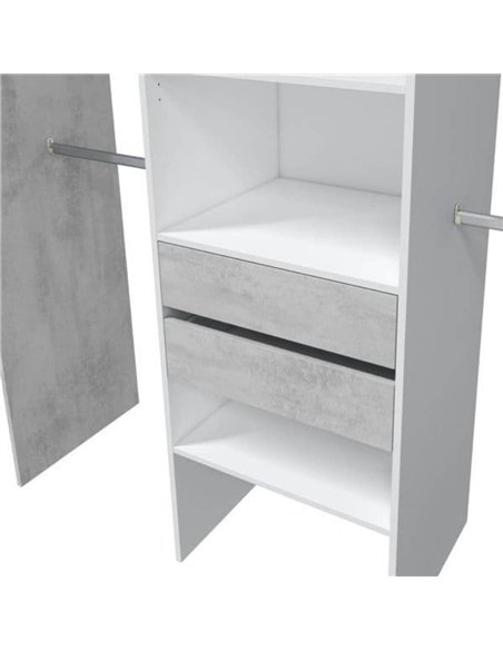 Guadalupe Large Concrete Grey and White Open Door Wardrobe, 3200 - pic 114890 | FastDaddyshop