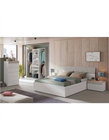Guadalupe Large Concrete Grey and White Open Door Wardrobe, 3200