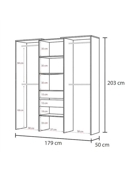 Guadalupe Large Concrete Grey and White Open Door Wardrobe, 3200 - pic 114892 | FastDaddyshop