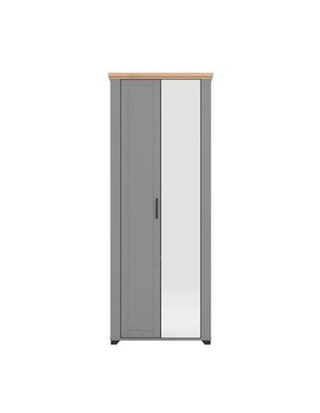 Havertz Grey And Artisan Oak Slim Narrow Mirrored Wardrobe, 3265 - pic 114895 | FastDaddyshop