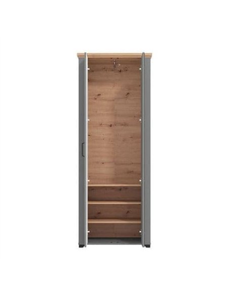Havertz Grey And Artisan Oak Slim Narrow Mirrored Wardrobe, 3265 - pic 114896 | FastDaddyshop