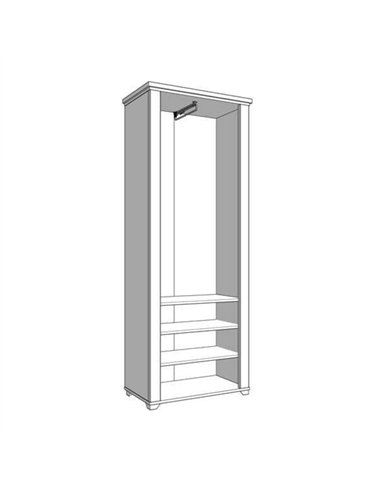 Havertz Grey And Artisan Oak Slim Narrow Mirrored Wardrobe, 3265