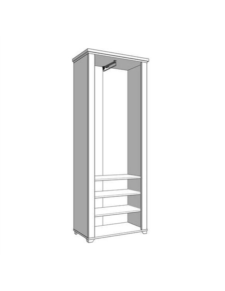 Havertz Grey And Artisan Oak Slim Narrow Mirrored Wardrobe, 3265 - pic 114897 | FastDaddyshop