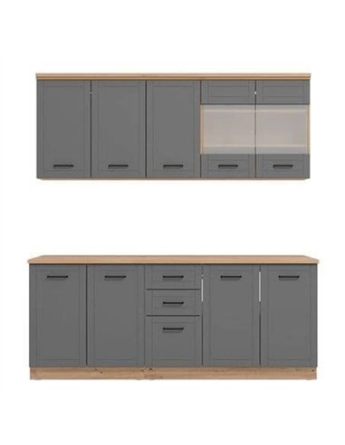 Hudson 200cm Graphite Grey Kitchen Units, 3278