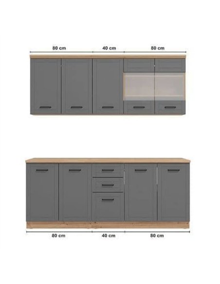 Hudson 200cm Graphite Grey Kitchen Units, 3278 - pic 114901 | FastDaddyshop