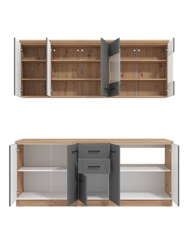 Hudson 200cm Graphite Grey Kitchen Units, 3278