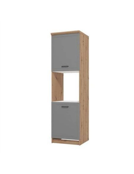 Hudson Grey And Oak Effect Tall 60cm 3 Door Kitchen Larder Unit Pantry Cupboard, 3271 - pic 114907 | FastDaddyshop