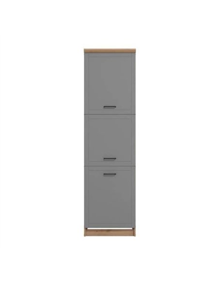 Hudson Grey And Oak Effect Tall 60cm 3 Door Kitchen Larder Unit Pantry Cupboard, 3271 - pic 114908 | FastDaddyshop