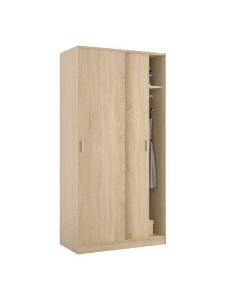 Hansen Canadian Oak Effect Small Narrow Sliding 2 Door Wardrobe, 3211 - pic 114911 | FastDaddyshop