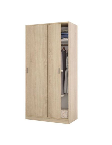 Hansen Canadian Oak Effect Small Narrow Sliding 2 Door Wardrobe, 3211 - pic 114912 | FastDaddyshop