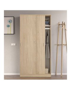 Hansen Canadian Oak Effect Small Narrow Sliding 2 Door Wardrobe, 3211 2