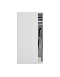 Hansen White Small Narrow Sliding 2 Door Wardrobe, 3207