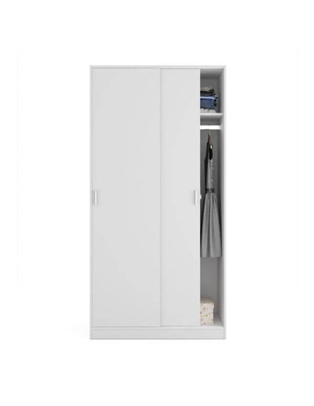 Hansen White Small Narrow Sliding 2 Door Wardrobe, 3207 - pic 114916 | FastDaddyshop