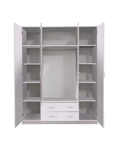 Kano White 4 Door Wardrobe, 3048 2