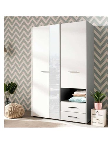 Limone White 3 Door Wardrobe, 3041