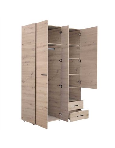 Limone Grey Oak 3 Door Wardrobe, 3042