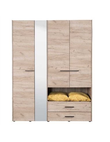 Limone Grey Oak 4 Door Wardrobe, 3044