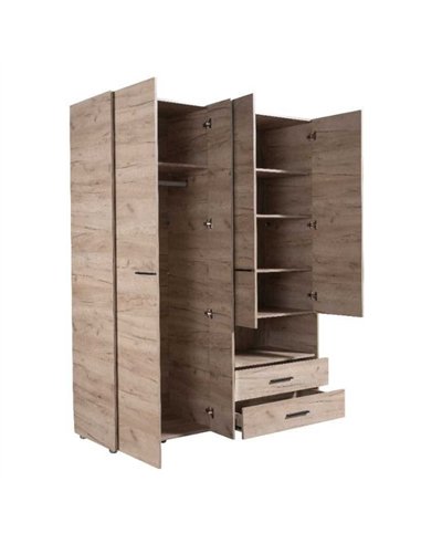 Limone Grey Oak 4 Door Wardrobe, 3044